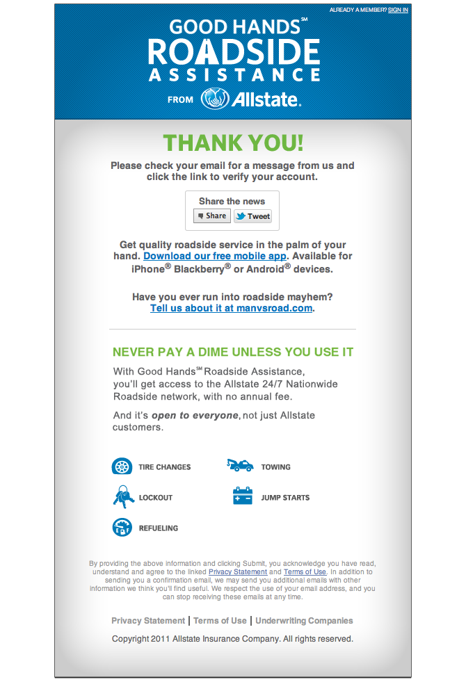 Allstate Roadside Sign Up Awexome Labs